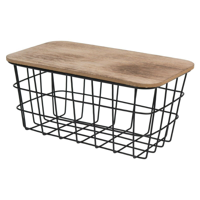 Williston Metal Basket with Lid Wayfair.co.uk